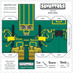 The Squatties Kick-Ass paper toy character