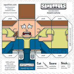 The Squatties Morty Smith paper toy character