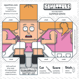 The Squatties Summer Smith paper toy character