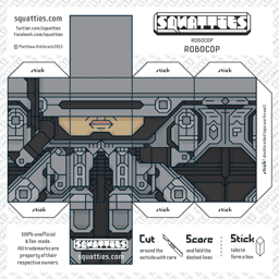 The Squatties RoboCop paper toy character