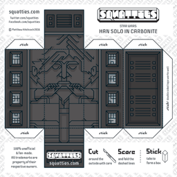 The Squatties Han Solo In Carbonite paper toy character