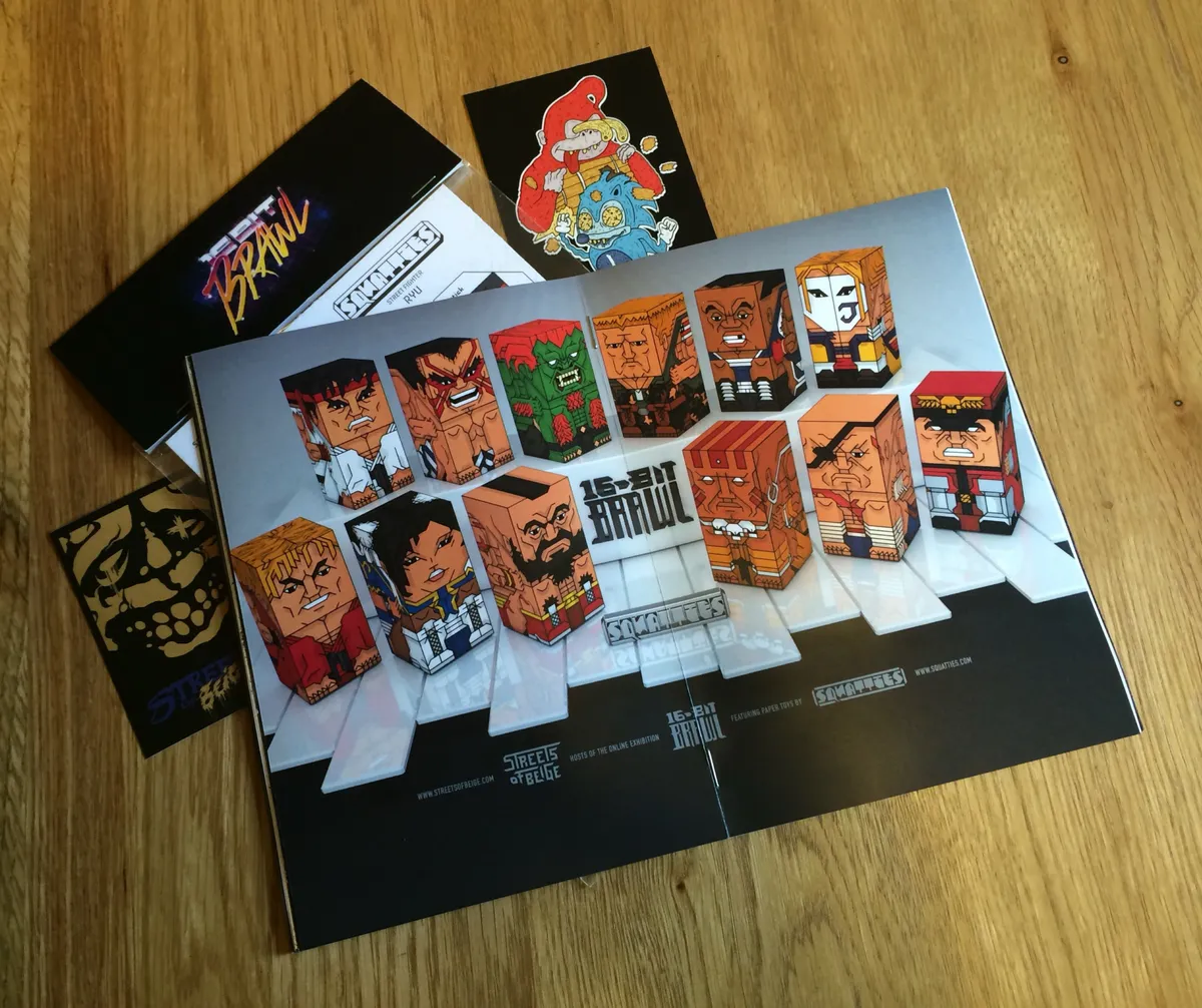 The centre spread inside the 16 Bit Brawl zine.